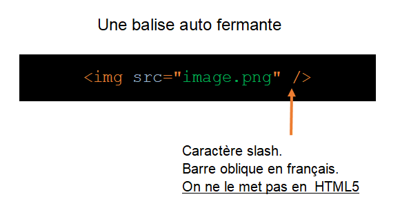 Une balise auto fermante