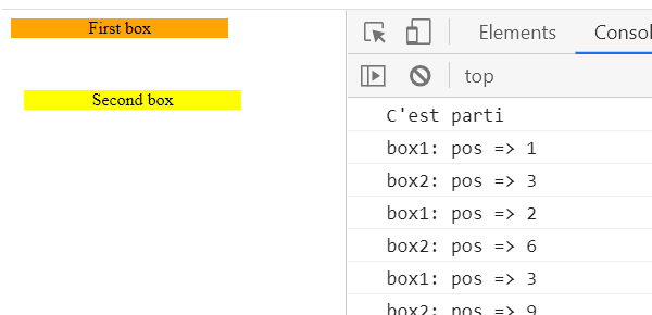 Animation avec deux instances d'une closure