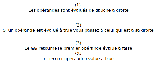 Principe pour évaluer un && logique séquentiel