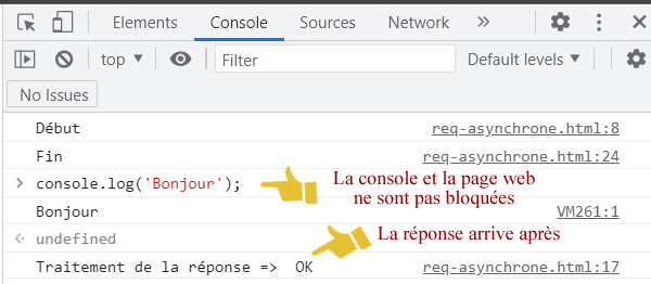 Ordre d'exécution sur une requête asynchrone