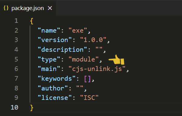 Ajouter type=module dans package.json