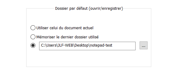 Configurer un dossier par défaut