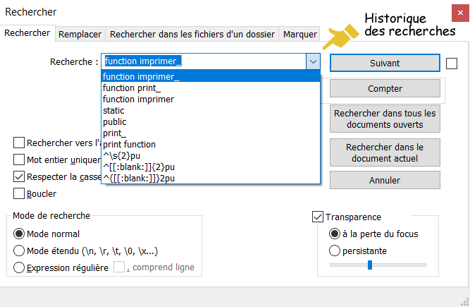 Historique de vos recherches