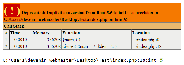 Erreur de conversion sur un type de sortie