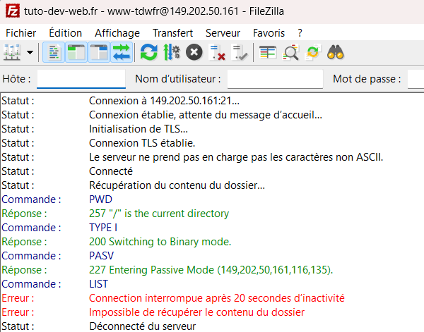 Echec Ftp avec le Firewall.